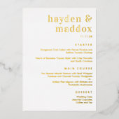 Ons Moment ECHTE FOLIE Modern Wedding Menu Kaart (Voorkant)