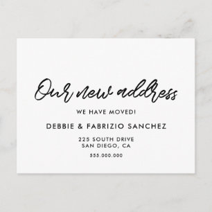 Ons nieuwe adres Modern bewegende mededeling Briefkaart