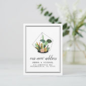 Ons nieuwe adres | Succulent Terrarium Briefkaart (Staand voorkant)