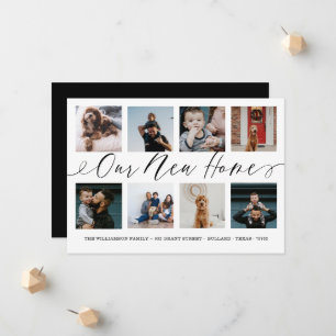 Ons nieuwe Home Elegant Script Photo Collage Movin Aankondiging