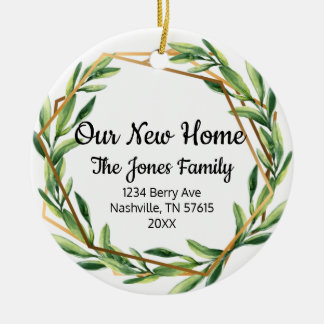 Ons nieuwe Home Floral Ornament Nieuwe Home Gift