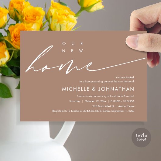 Ons nieuwe huis, housewarming feest kaart