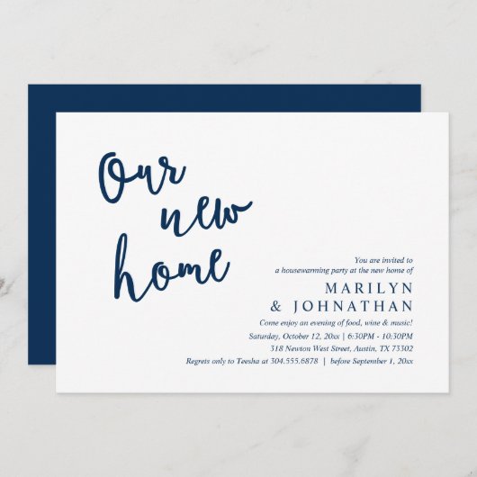 Ons nieuwe huis, Rustic Housewarming party Kaart (Voorkant / Achterkant)