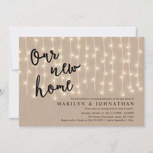 Ons nieuwe huis, Rustic Housewarming party Kaart (Voorkant)