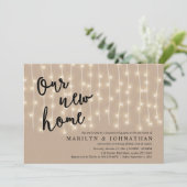 Ons nieuwe huis, Rustic Housewarming party Kaart (Staand voorkant)