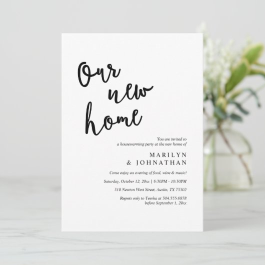 Ons nieuwe huis, Rustic Housewarming party Kaart (Staand voorkant)