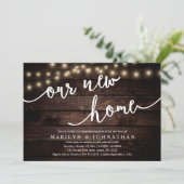 Ons nieuwe huis, Rustic Housewarming party Kaart (Staand voorkant)