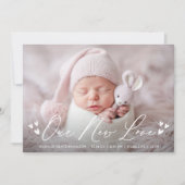 Ons nieuwe liefdesscript 4 Fotogeboorte Aankondiging (Voorkant)