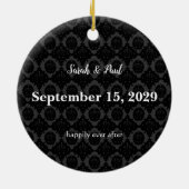 Ons Ornament van de Black Wedding Damask-foto (Achterkant)