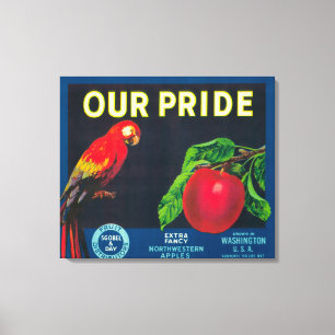 Ons Pride Apple Label - staat Washington Canvas Afdruk