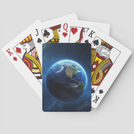 Ons saffier huis in de ruimte pokerkaarten