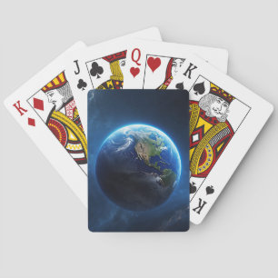 Ons saffier huis in de ruimte pokerkaarten