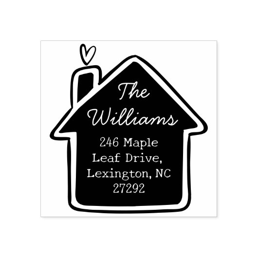 Ons Schattigee Nieuwe Huis Aankondiging Retouradre Rubberstempel (Afrduk)