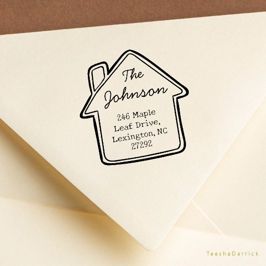 Ons Schattigee Nieuwe Huis Aankondiging Retouradre Rubberstempel