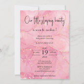 Ons slaapschoonheid roze baby shower kaart (Voorkant)