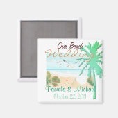Ons strand bruiloft magneet (Voorkant / Achterkant)