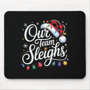 Ons Team Sled Christmas Lights Rode Kerstman Hoed Muismat