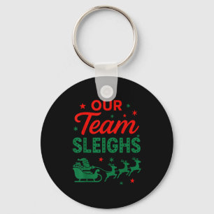Ons team sleept Kerstmis Werk Team Matching Sleutelhanger