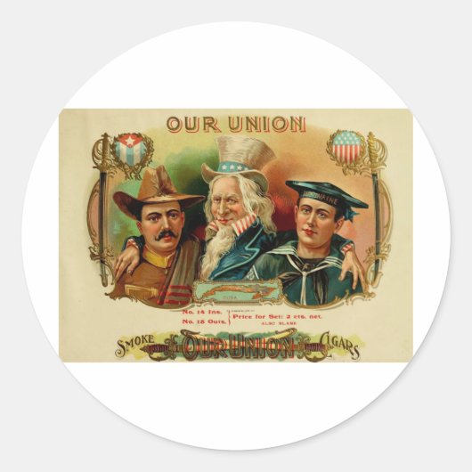 Ons Uniegigarenkistlabel (L1) Ronde Sticker (Voorkant)