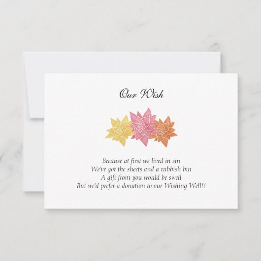 'Ons Wens' Huwelijksdag Aangepaste Uitnodiging (Voorkant)