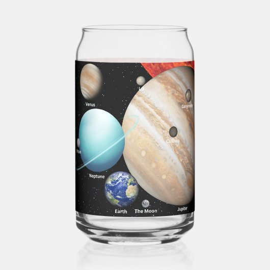 Ons zonnestelsel blikvorm glas (Voorkant)