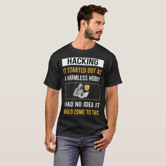 Onschadelijke Hobby Hacking Hacker T-shirt (Voorkant volledig)