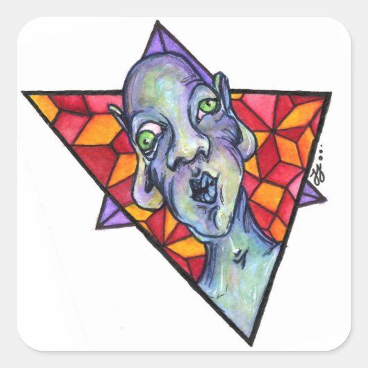 onscherp vierkante sticker (Voorkant)