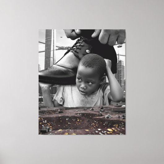 Onschuld en Dromen – Afrikaanse Jongen met Schoen Canvas Afdruk (Voorkant)