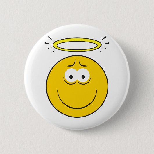 Onschuldig engelachtig gezicht ronde button 5,7 cm (Voorkant)