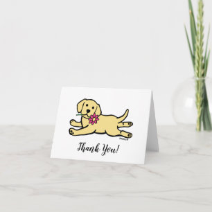 Onschuldig geel labrador puppy dank u bedankkaart