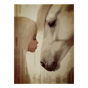 Onschuldige Band – Kind en Paarden Kunst Perfect Poster