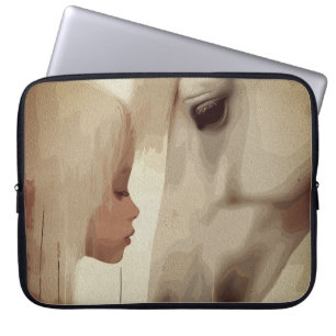 Onschuldige Band – Kunst van Kind en Paard Laptop Sleeve