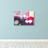 onschuldige kussen canvas afdruk (Insitu (Houten vloer))