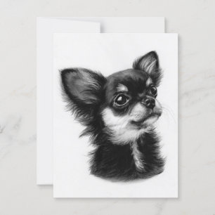 Onschuldige Ogen - Handgeschilderde Chihuahua Pupp Briefkaart
