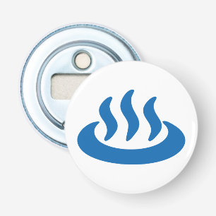 Onsen ♨ Hot Spring 温 泉 Japans teken Button Flesopener
