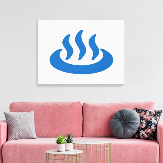 Onsen ♨ Hot Spring 温 泉 Japans teken Canvas Afdruk (Insitu (Woonkamer))