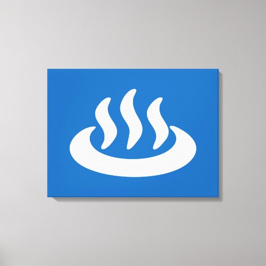 Onsen ♨ Hot Spring 温 泉 Japans teken Canvas Afdruk (Voorkant)