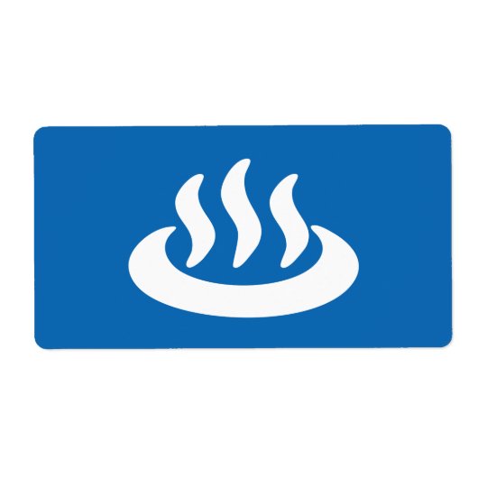 Onsen ♨ Hot Spring 温 泉 Japans teken Etiket (Voorkant)