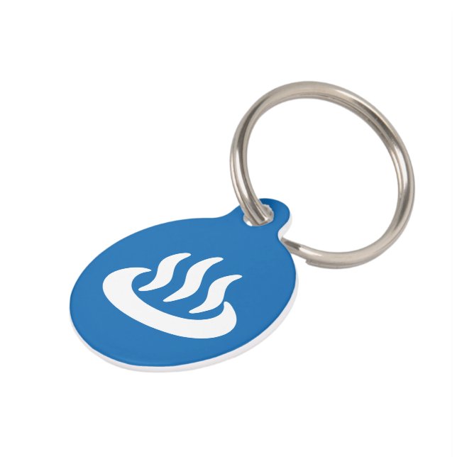 Onsen ♨ Hot Spring 温 泉 Japans teken Huisdierpenning (Zijkant)