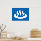 Onsen ♨ Hot Spring 温 泉 Japans teken Poster (Keuken)