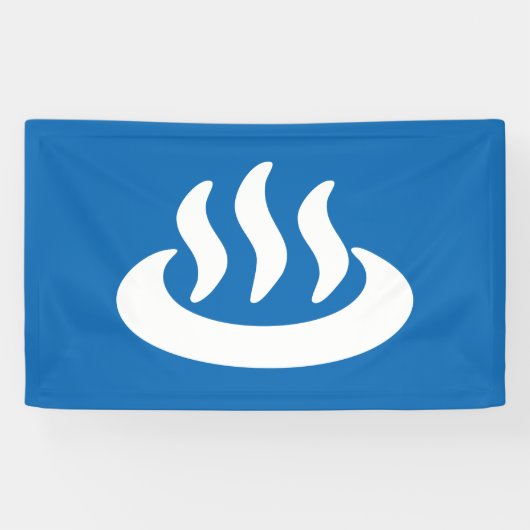 Onsen ♨ Hot Spring 温 泉 Japans teken Spandoek (Horizontaal)