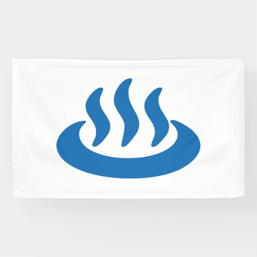 Onsen ♨ Hot Spring 温 泉 Japans teken Spandoek (Horizontaal)