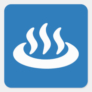 Onsen ♨ Hot Spring 温 泉 Japans teken Vierkante Sticker
