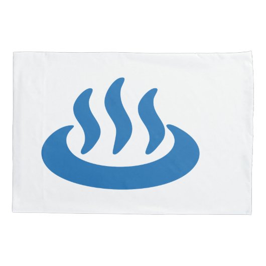 Onsen ♨ Warm Bad 温泉 Japans Bord Kussensloop (Achterkant)