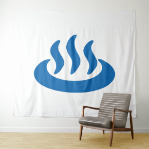 Onsen ♨ Warmwaterbron 温泉 Japans Bord Wandkleed