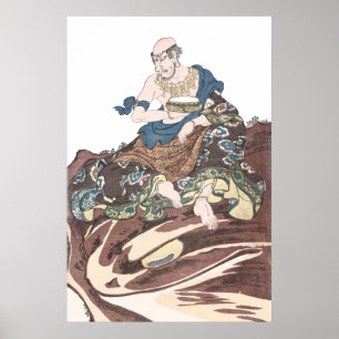 Onsterfelijke Boeddhistische Monnik ukiyo-e op een Poster