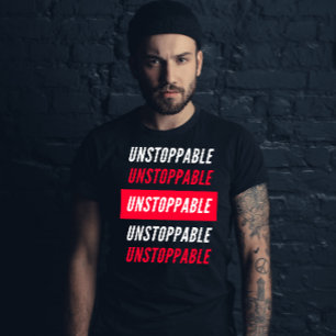 Onstuitbare herhaling typografie motivatie sportsc t-shirt