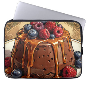 Ontaarde Chocolade Caramel Besjes Cake Laptop Sleeve
