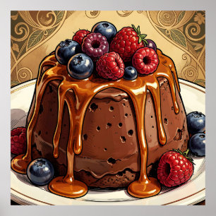 Ontaarde Chocolade Caramel Besjes Cake Poster