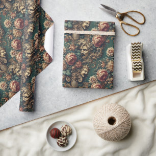 Ontaarde Decadentie – Gotische Victoriaanse Bloeme Cadeaupapier